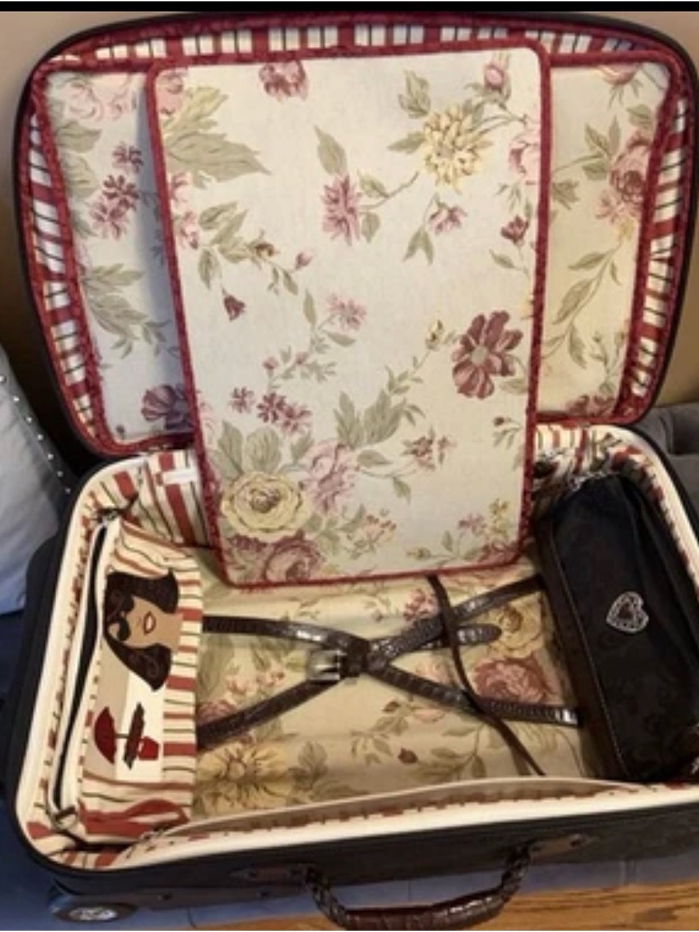 Brighton Mevelyn complete 3 bags Rolling Suitcase luggage set brown black - Picture 14 of 16